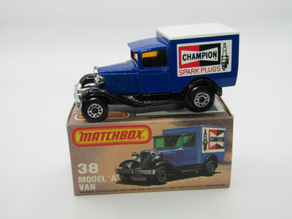 Matchbox Superfast 38E Model A Van Dark Amber Windows