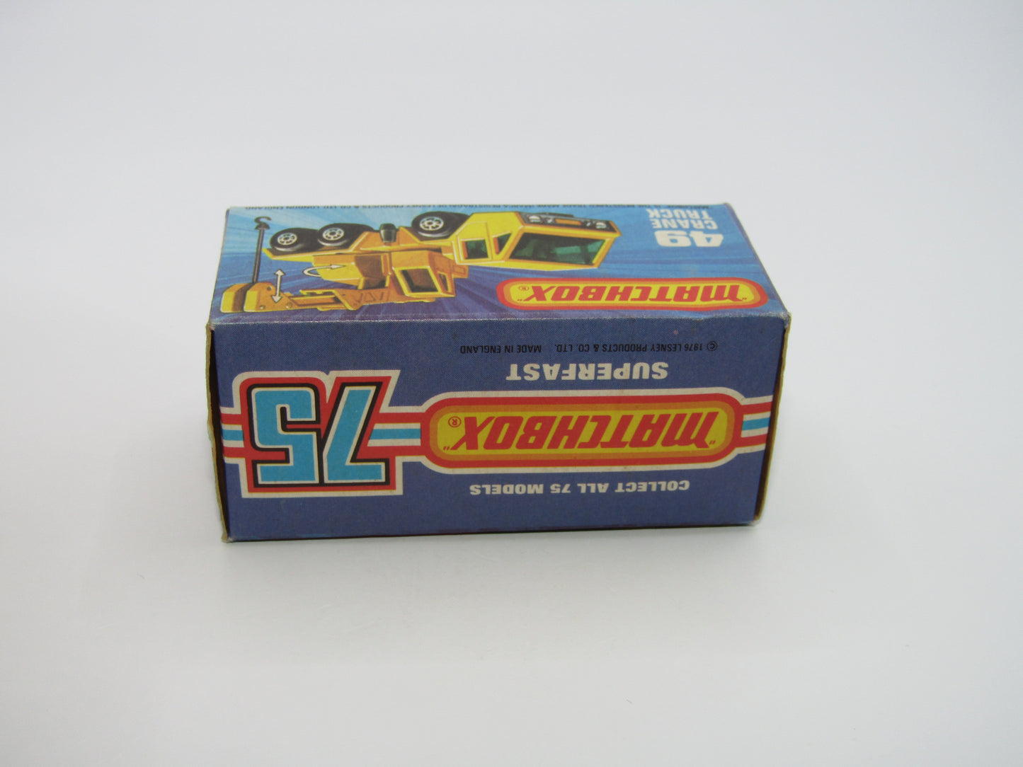Matchbox Superfast 49C Crane Truck Yellow Black Arm RED Windows