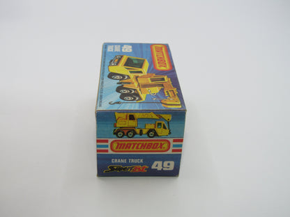 Matchbox Superfast 49C Crane Truck Yellow Black Arm RED Windows