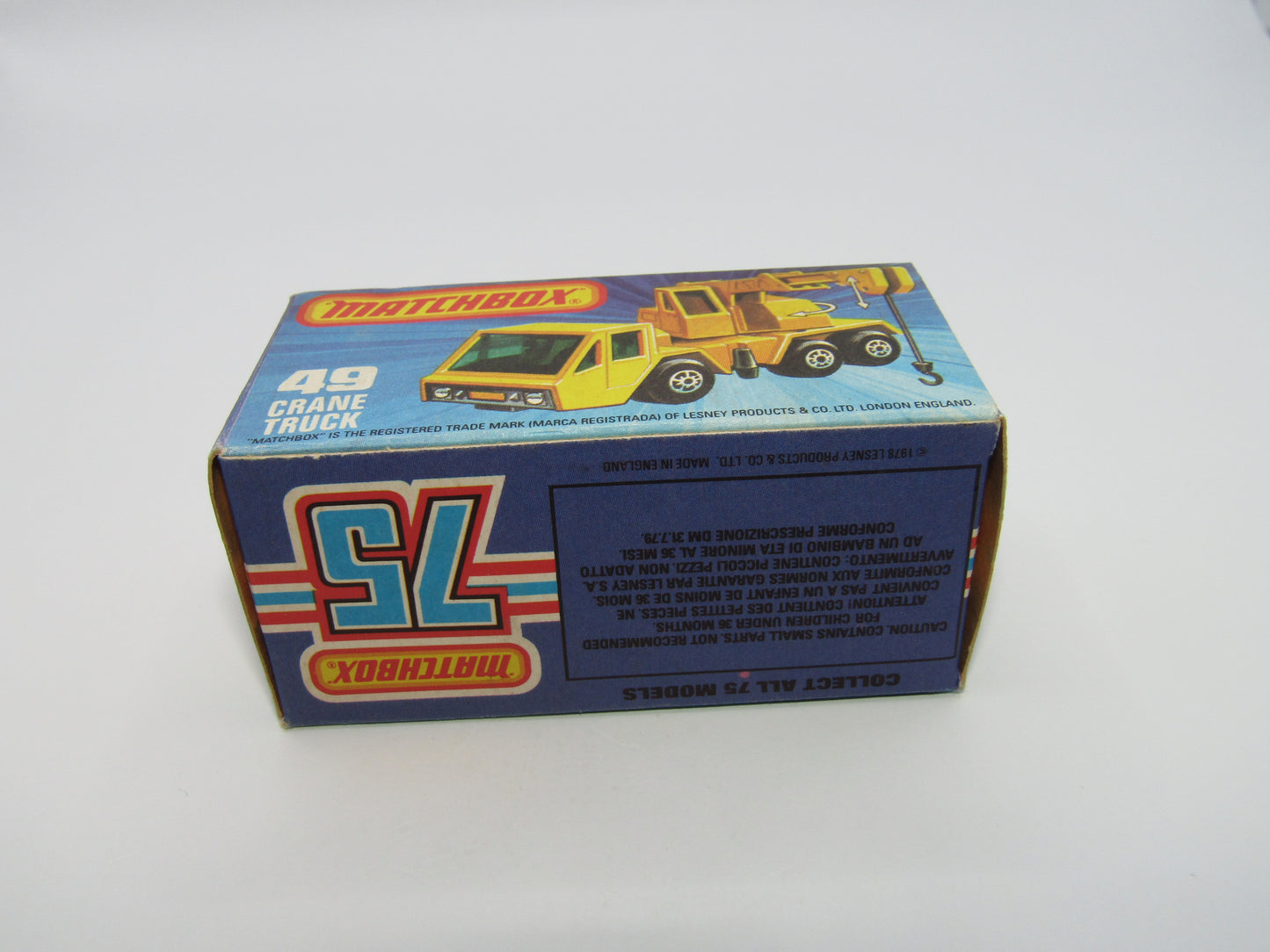 Matchbox Superfast 49C Crane Truck Yellow Black Arm RED Windows