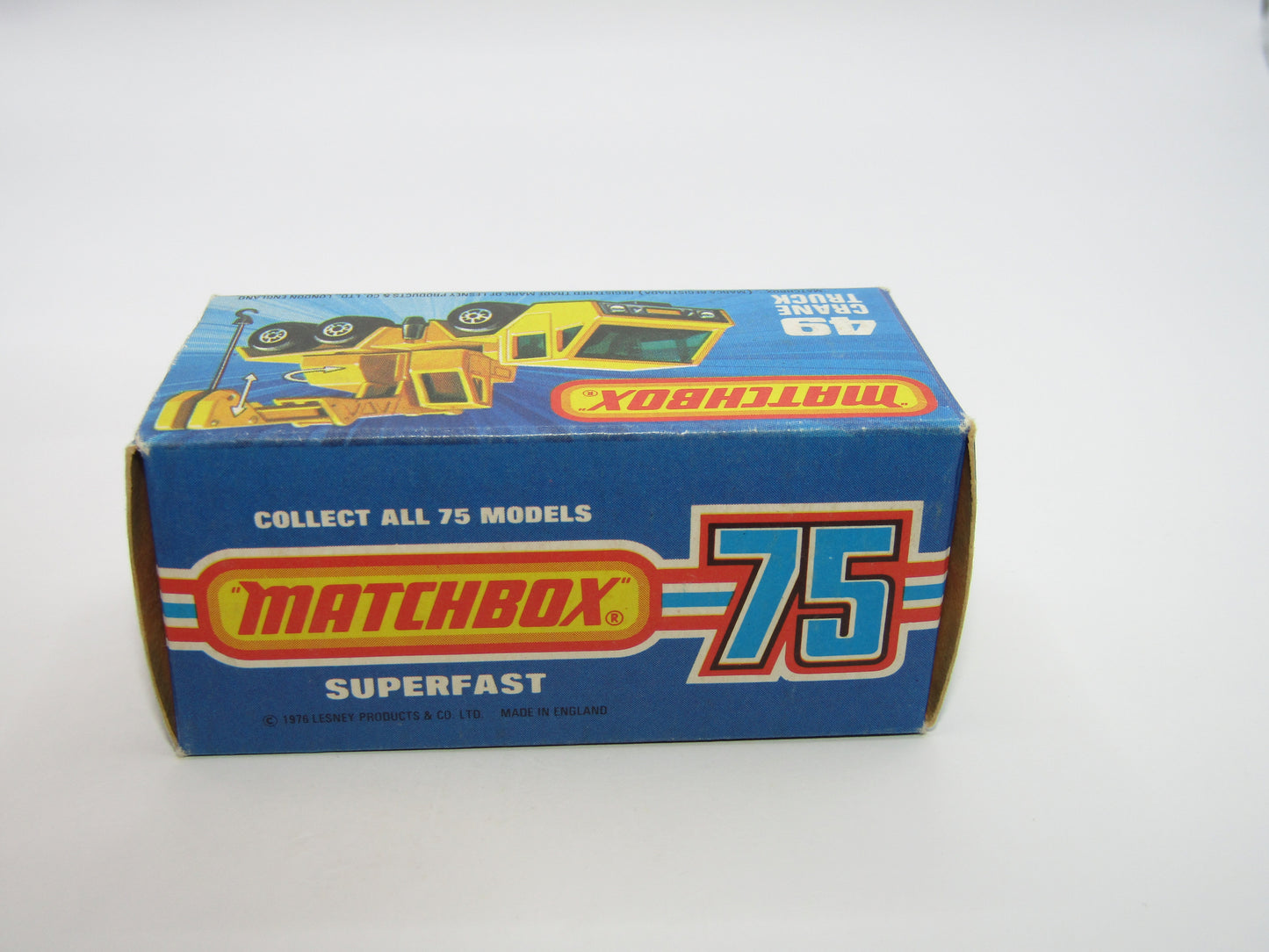 Matchbox Superfast 49C Crane Truck Yellow Black Arm PURPLE Windows