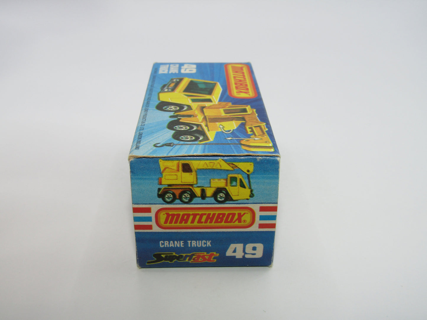 Matchbox Superfast 49C Crane Truck Yellow Black Arm PURPLE Windows