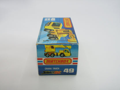 Matchbox Superfast 49C Crane Truck Yellow Black Arm PURPLE Windows