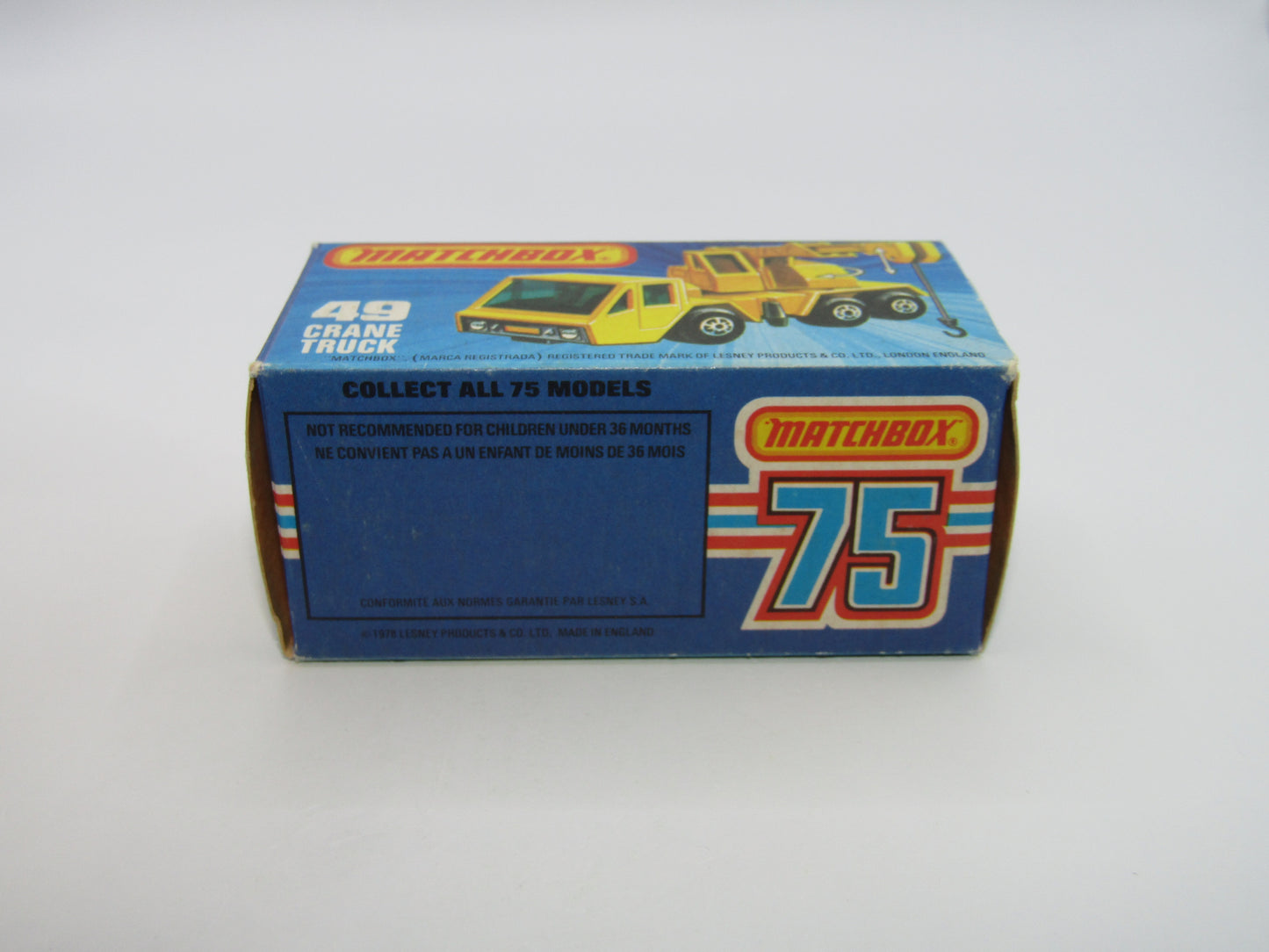 Matchbox Superfast 49C Crane Truck Yellow Black Arm PURPLE Windows