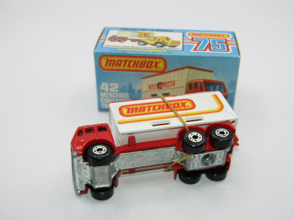 Matchbox Superfast No 42C Mercedes Container Truck RED WINDOWS Matchbox