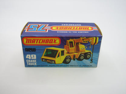 Matchbox Superfast 49C Crane Truck Yellow Black Arm Cat & A1 Crane Service