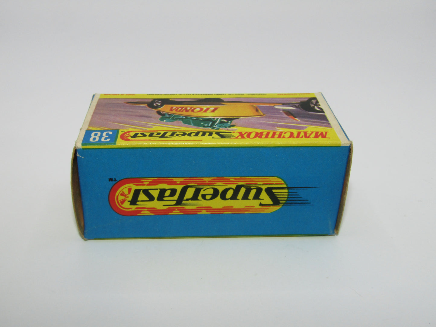 Matchbox Superfast 38A Honda Motorcycle with Trailer YELLOW Honda Green Bike