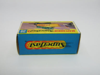 Matchbox Superfast 38A Honda Motorcycle with Trailer YELLOW Honda Green Bike