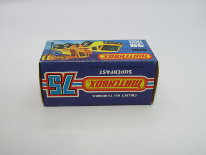 Matchbox Superfast 49C Crane Truck Yellow Black Arm Cat & A1 Crane Service