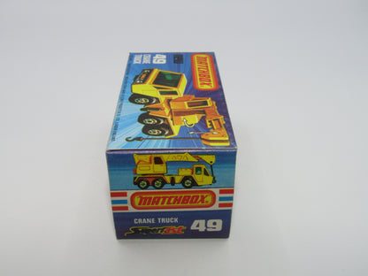 Matchbox Superfast 49C Crane Truck Yellow Black Arm Cat & A1 Crane Service