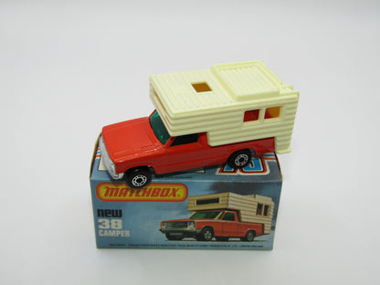 Matchbox Superfast 38D Camper Van BONE YELLOW Box, Green Windows