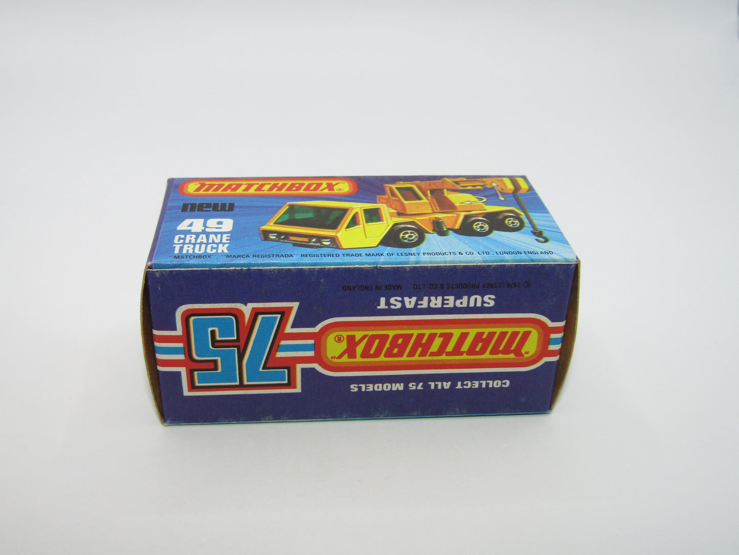 Matchbox Superfast 49C Crane Truck Yellow Black Arm Cat & A1 Crane Service