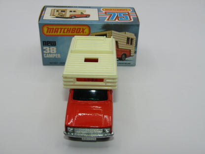 Matchbox Superfast 38D Camper Van BONE YELLOW Box, Green Windows