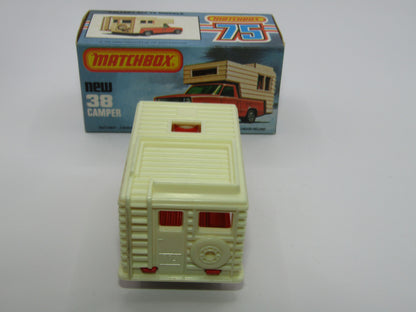 Matchbox Superfast 38D Camper Van BONE YELLOW Box, Green Windows