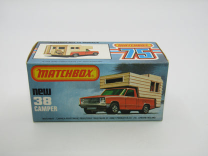 Matchbox Superfast 38D Camper Van BONE YELLOW Box, Green Windows