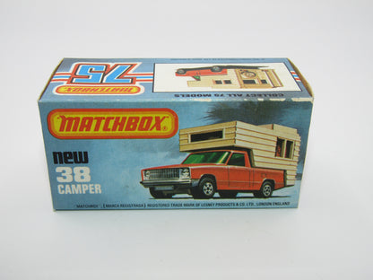 Matchbox Superfast 38D Camper Van BONE YELLOW Box, Green Windows