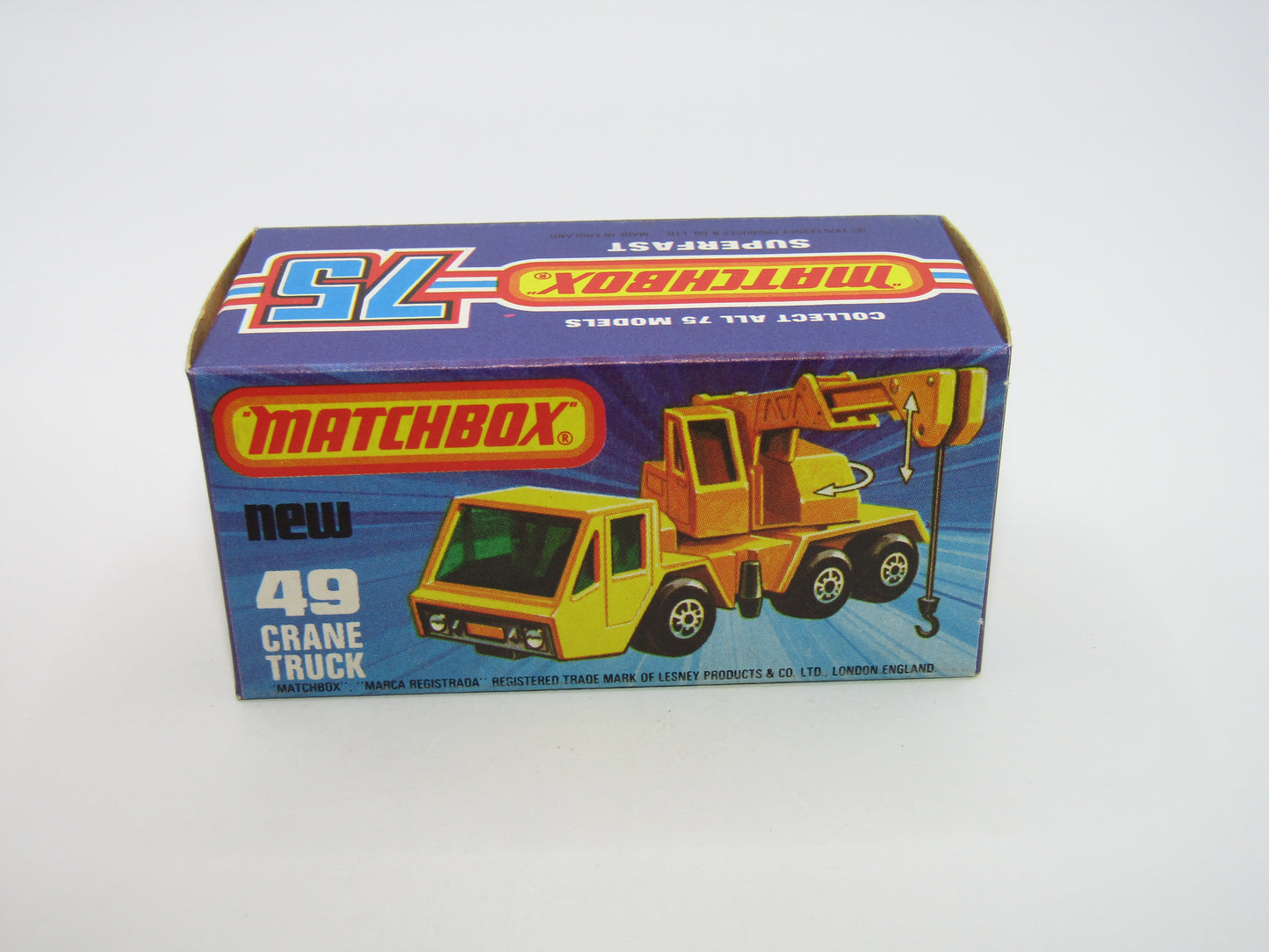 Matchbox Superfast 49C Crane Truck Yellow Black Arm Safety First & Label