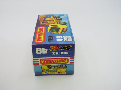 Matchbox Superfast 49C Crane Truck Yellow Black Arm Safety First & Label