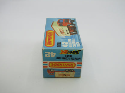 Matchbox Superfast No 42C Mercedes Container Truck RED WINDOWS Mayflower