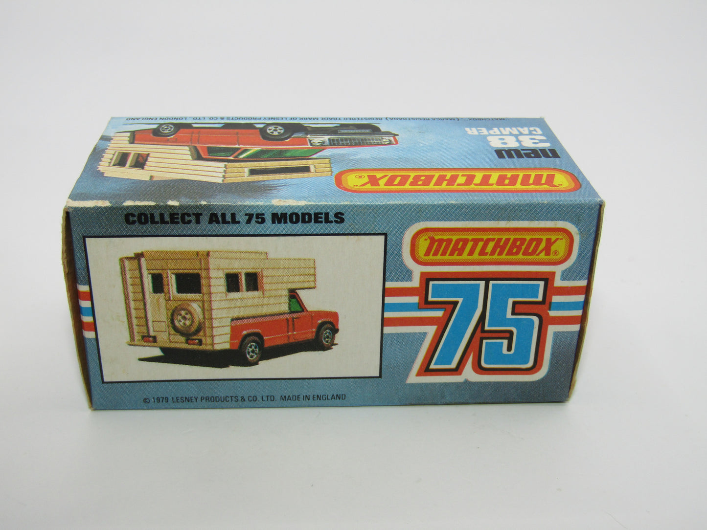 Matchbox Superfast 38D Camper Van BONE YELLOW Box, Green Windows