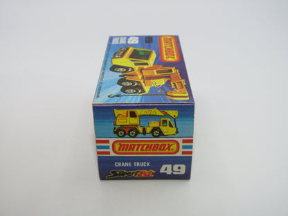 Matchbox Superfast 49C Crane Truck Yellow Black Arm Safety First & Label