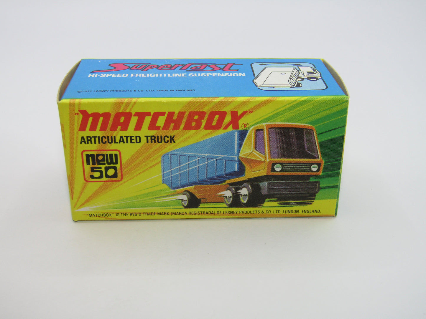 Matchbox Superfast 50B Articulated Truck RED & SILVER - RED WINDOWS