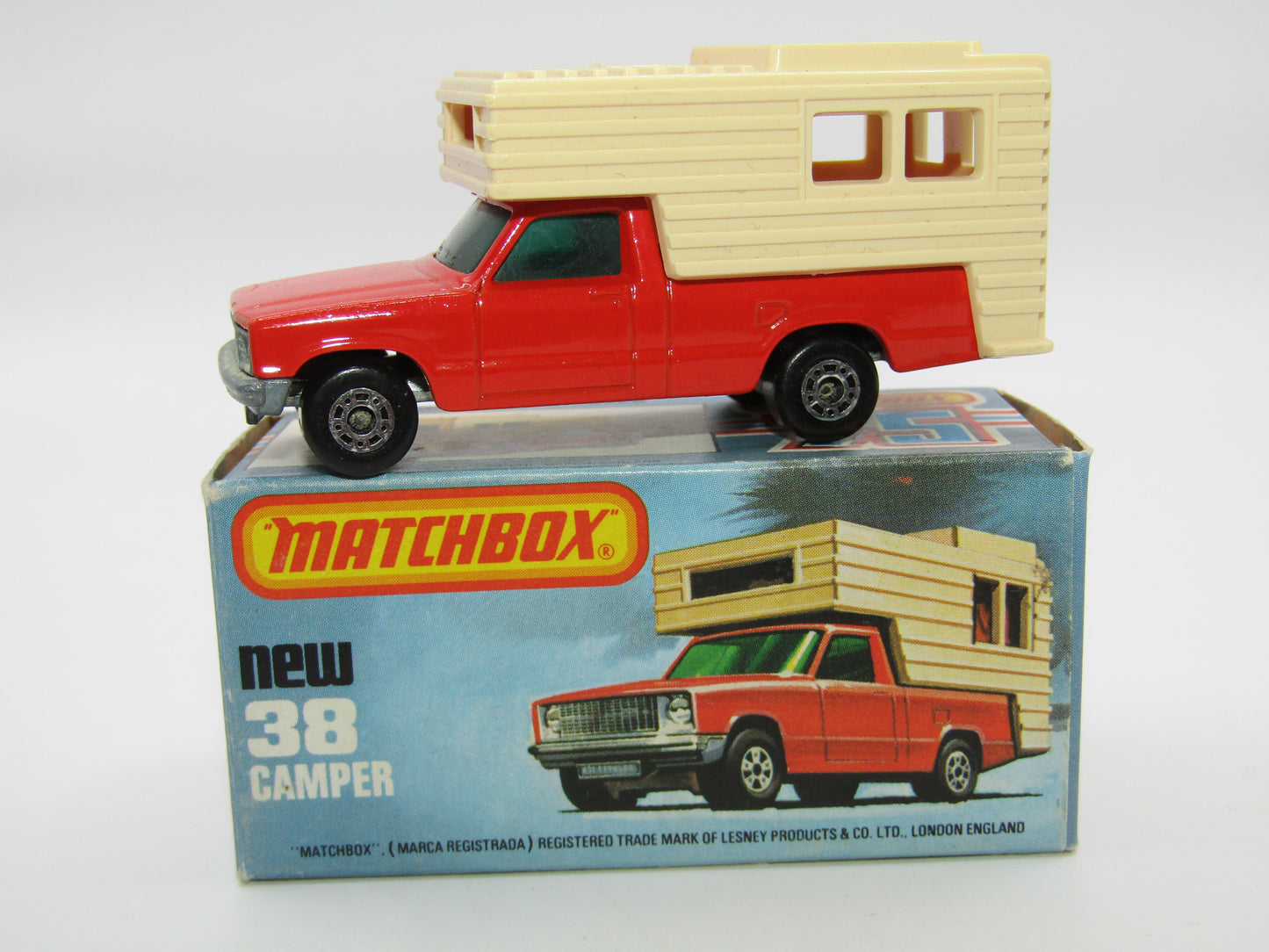 Matchbox Superfast 38D Camper Van DARK BLUE-GREEN Windows