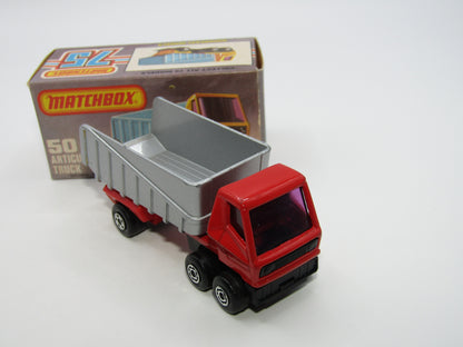 Matchbox Superfast 50B Articulated Truck RED & SILVER - PURPLE WINDOWS
