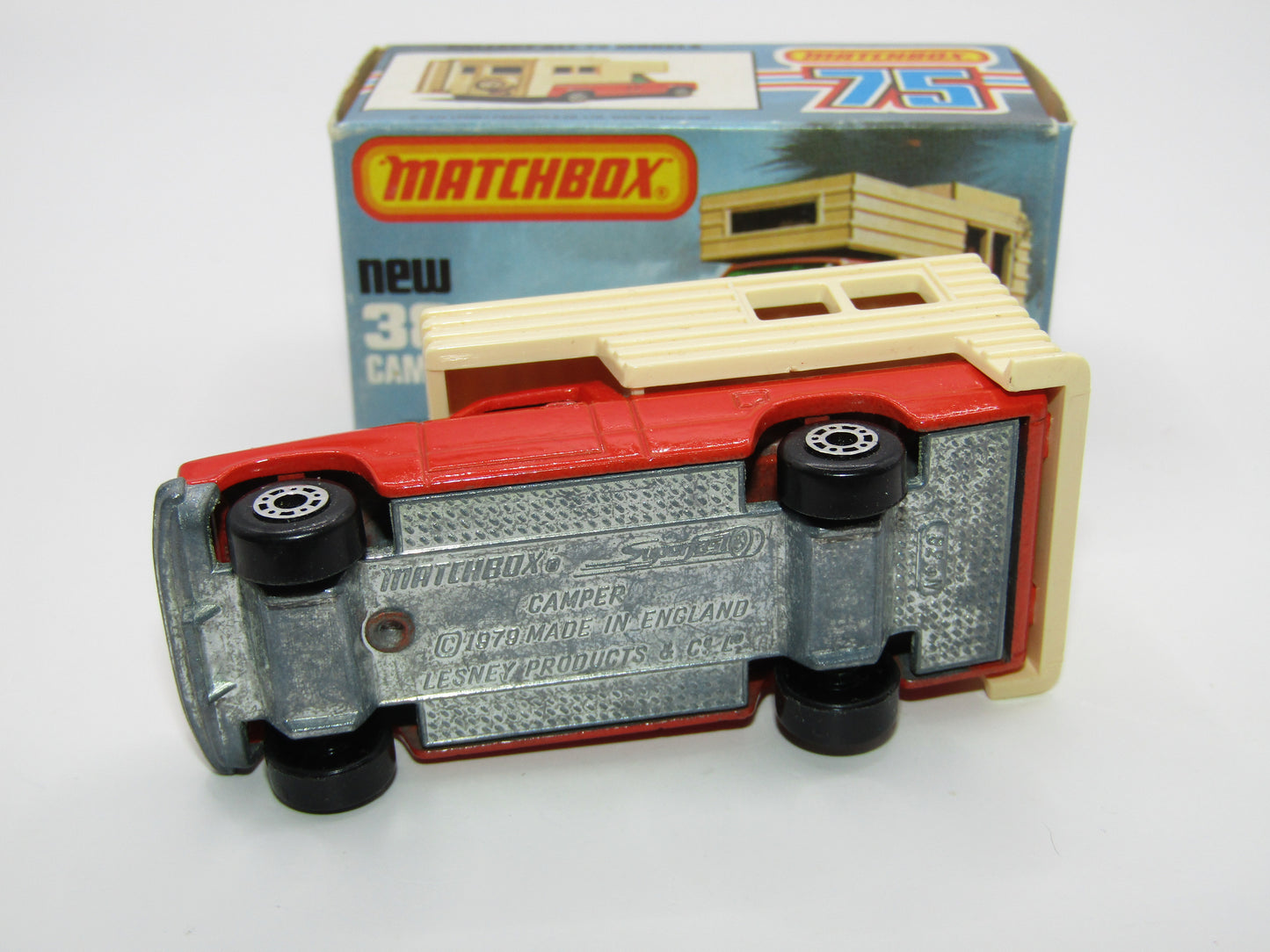 Matchbox Superfast 38D Camper Van DARK BLUE-GREEN Windows
