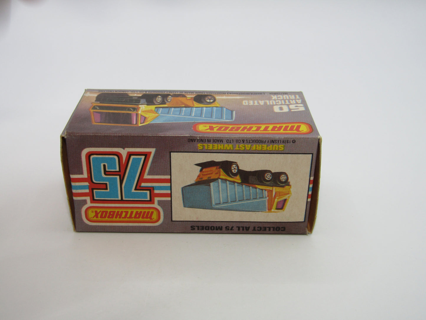 Matchbox Superfast 50B Articulated Truck RED & SILVER - PURPLE WINDOWS