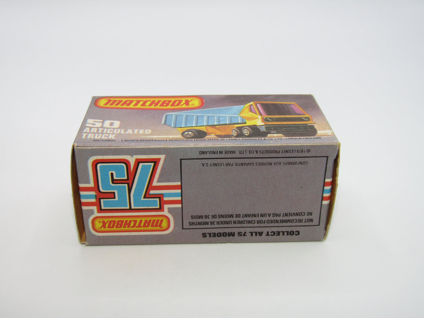 Matchbox Superfast 50B Articulated Truck RED & SILVER - PURPLE WINDOWS