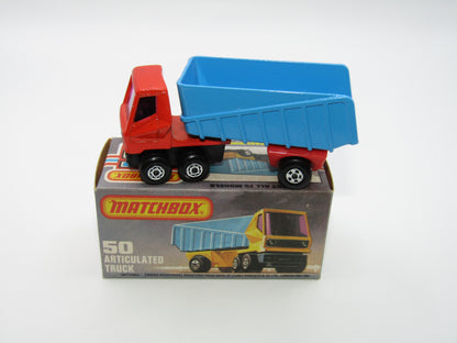 Matchbox Superfast 50B Articulated Truck RED &  BLUE, BLACK Axle Clip