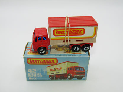 Matchbox Superfast No 42C Mercedes Truck MATCHBOX On BEIGE Container