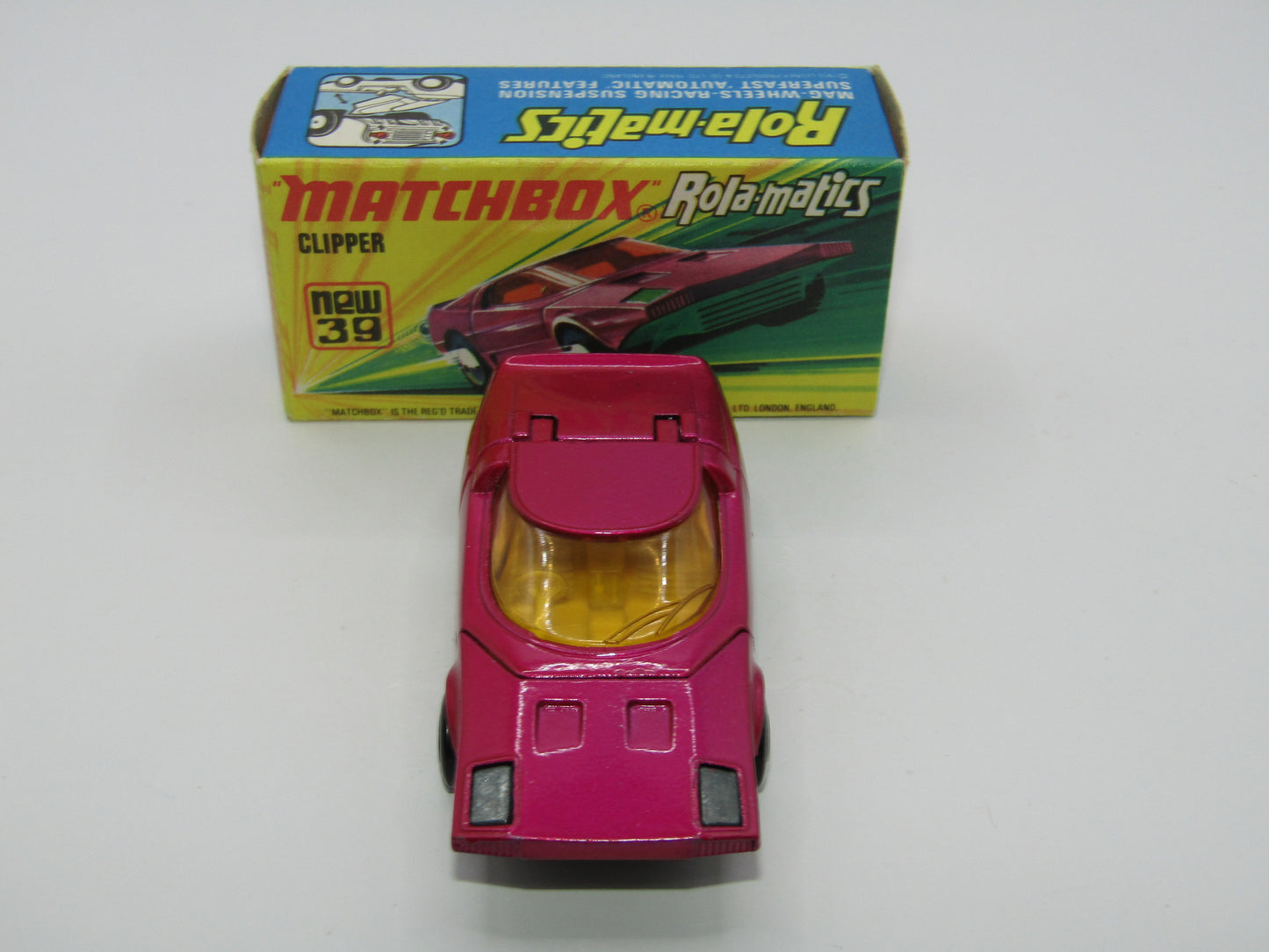 Matchbox Superfast 39A Clipper Magenta Purple UNPAINTED Base Chrome Exhausts
