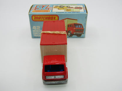 Matchbox Superfast No 42C Mercedes Truck MATCHBOX On BEIGE Container
