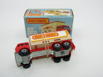 Matchbox Superfast No 42C Mercedes Truck MATCHBOX On BEIGE Container