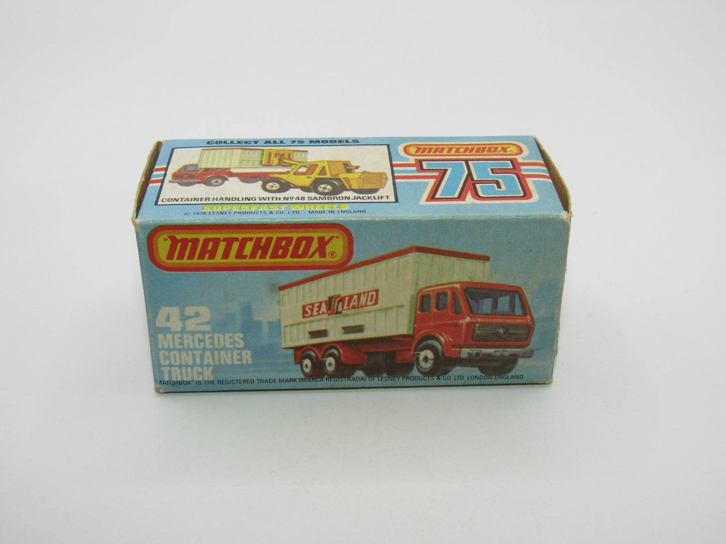 Matchbox Superfast No 42C Mercedes Truck MATCHBOX On BEIGE Container
