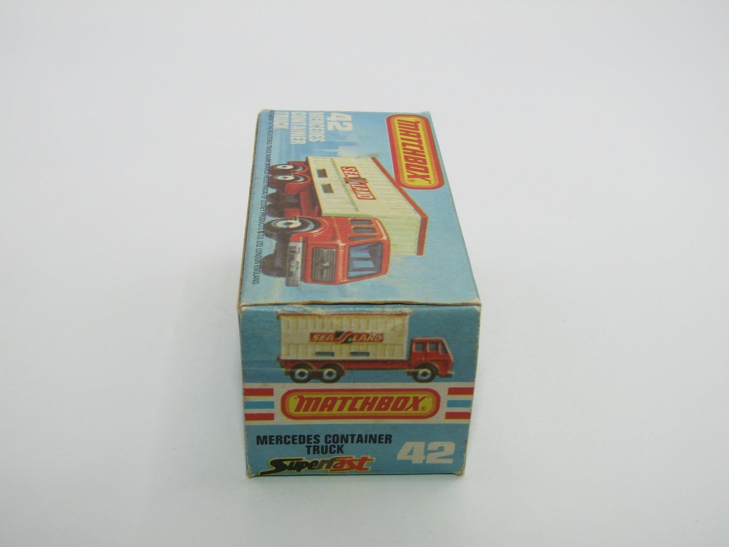 Matchbox Superfast No 42C Mercedes Truck MATCHBOX On BEIGE Container
