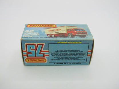 Matchbox Superfast No 42C Mercedes Truck MATCHBOX On BEIGE Container