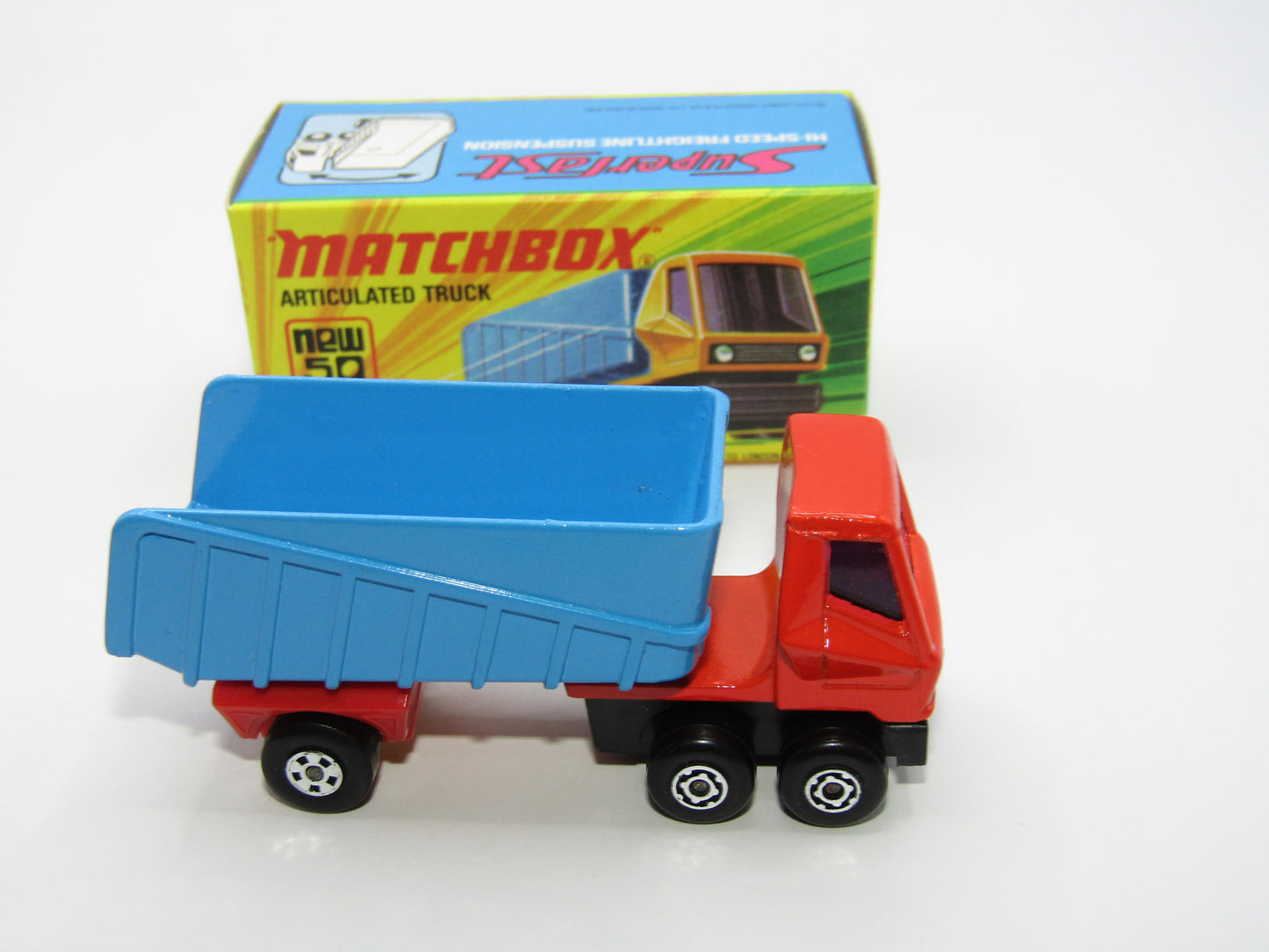 Matchbox Superfast 50B Articulated Truck RED &  BLUE, YELLOW Axle Clip