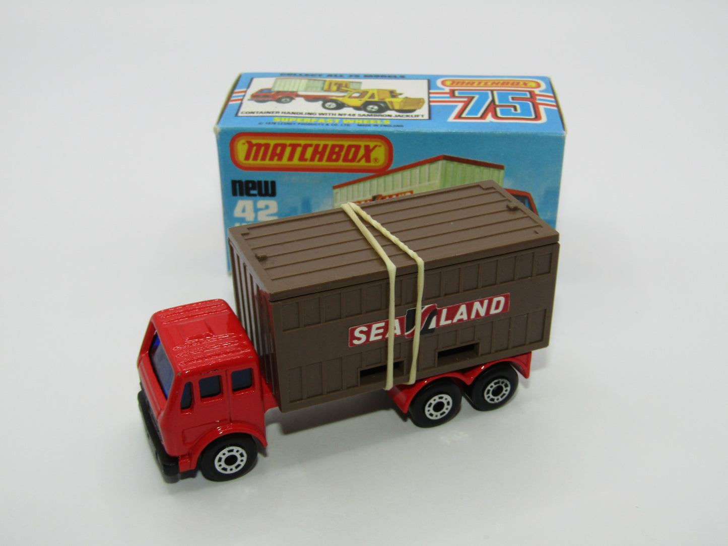 Matchbox Superfast No 42C Mercedes Container Truck CHOCOLATE Sealand