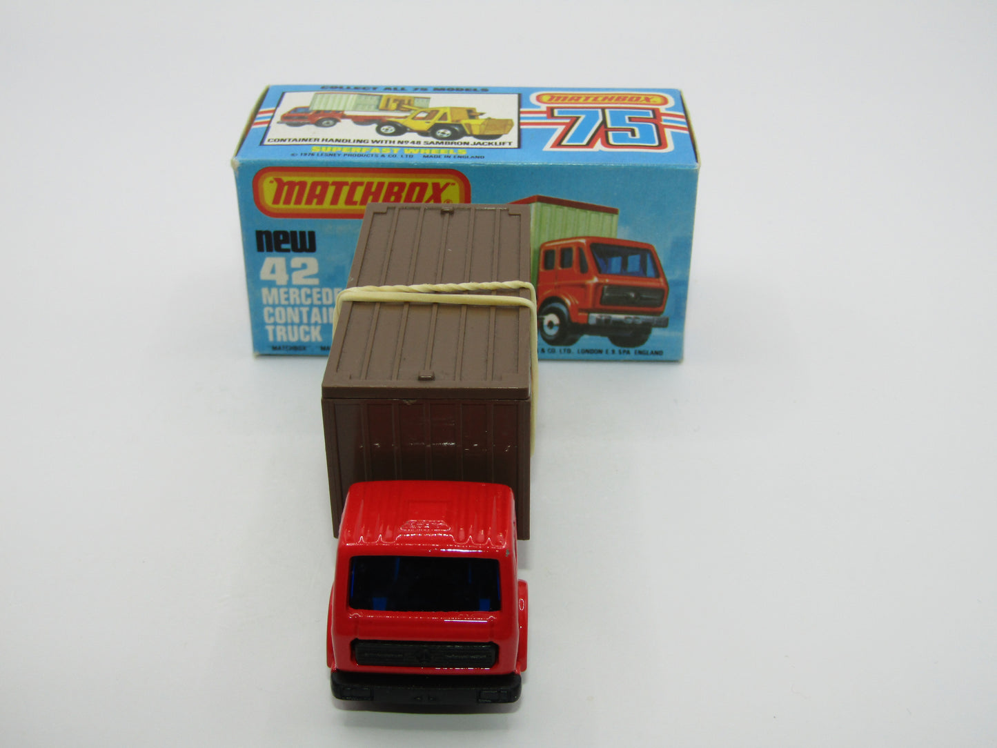 Matchbox Superfast No 42C Mercedes Container Truck CHOCOLATE Sealand