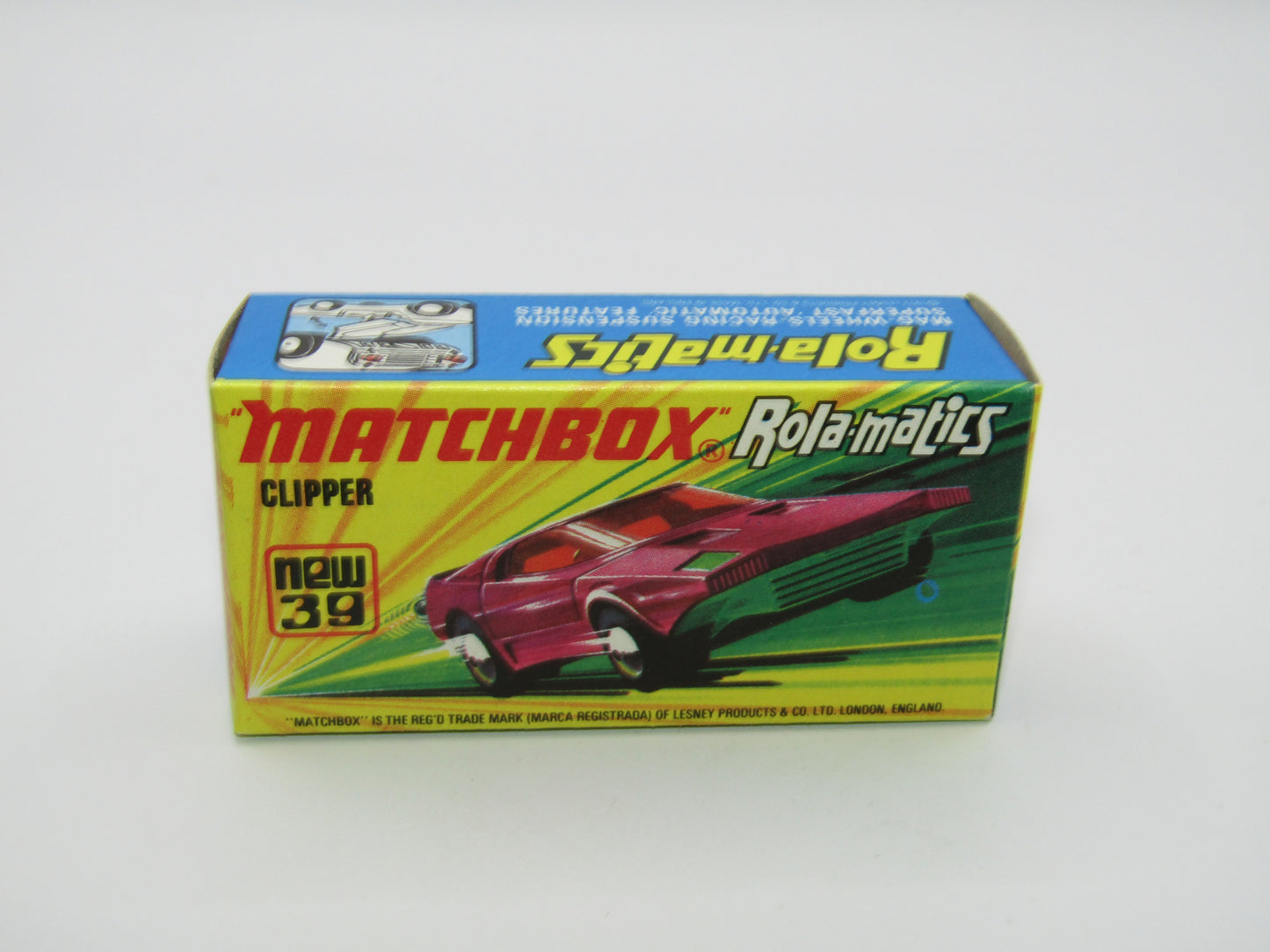 Matchbox Superfast 39A Clipper Magenta Purple White Exhausts Met Green Base