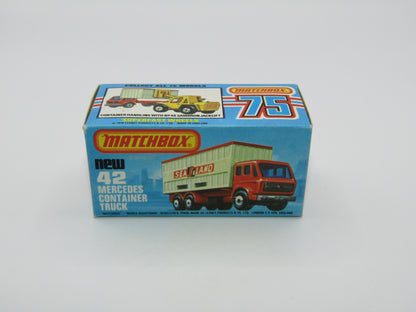 Matchbox Superfast No 42C Mercedes Container Truck CHOCOLATE Sealand