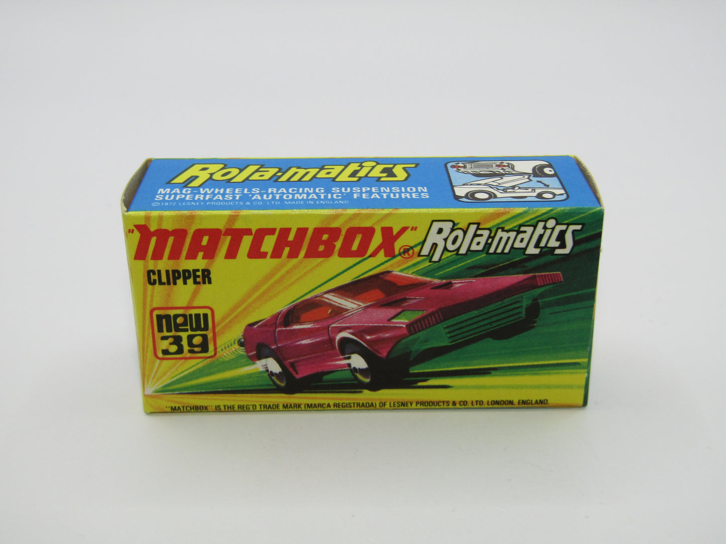 Matchbox Superfast 39A Clipper Magenta Purple White Exhausts Met Green Base