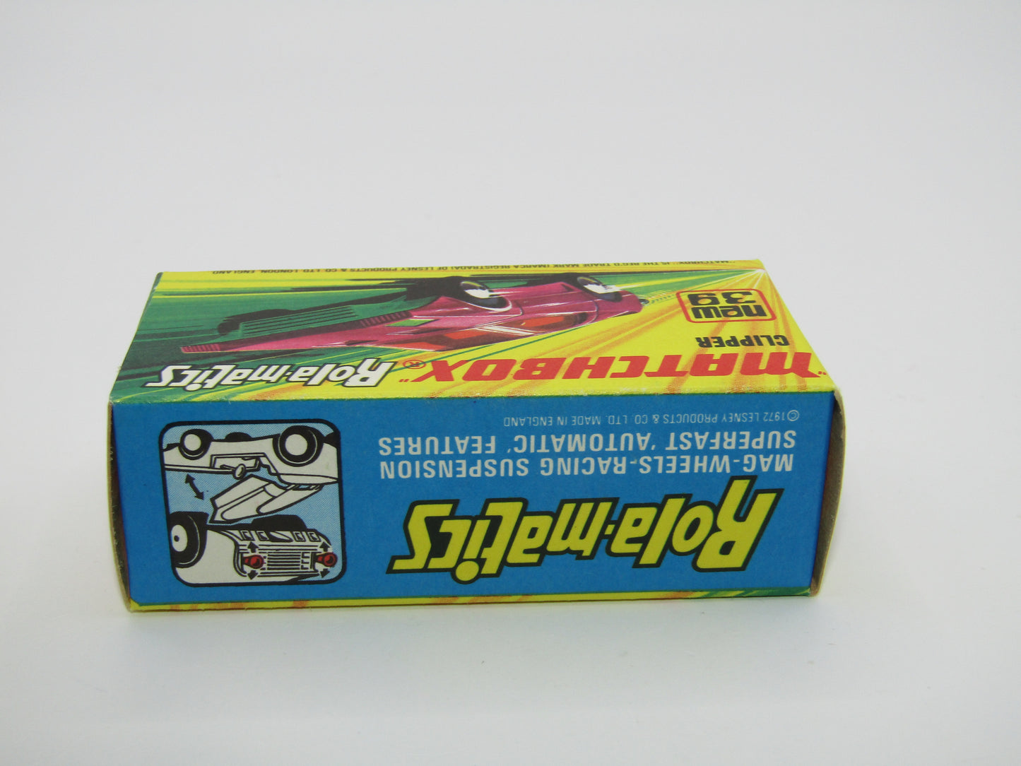 Matchbox Superfast 39A Clipper Magenta Purple White Exhausts Met Green Base