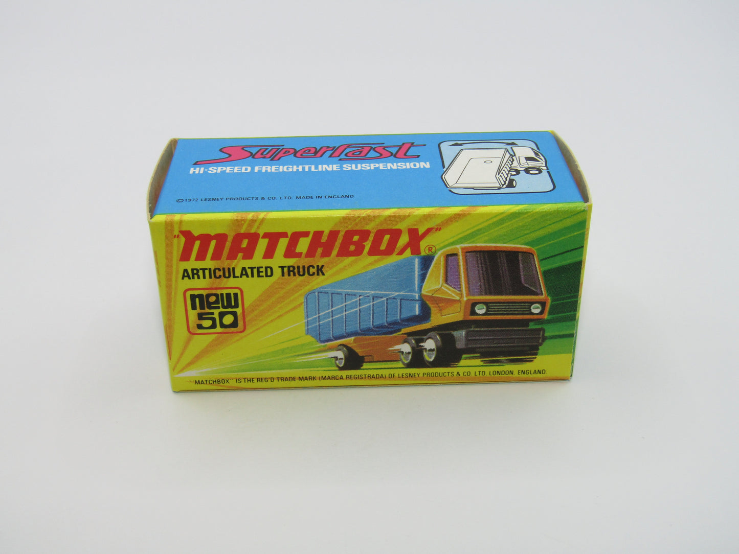 Matchbox Superfast 50B Articulated Truck LEMON YELLOW RED Windows