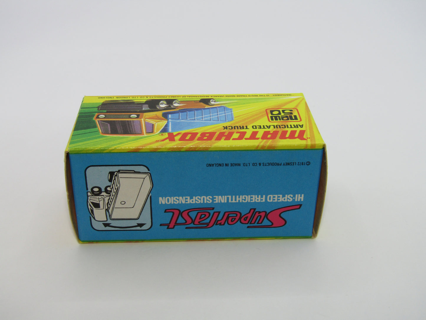 Matchbox Superfast 50B Articulated Truck LEMON YELLOW RED Windows