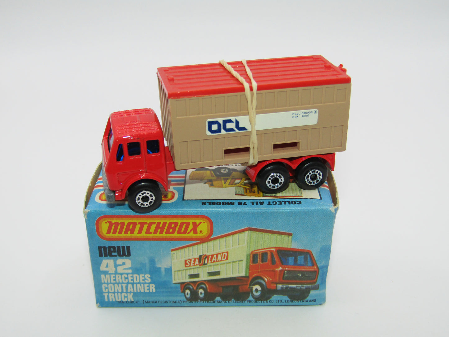 Matchbox Superfast No 42C Mercedes Container Truck TAN OCL