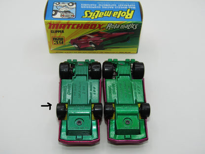 Matchbox Superfast 39A Clipper Magenta Purple Metallic BLUE GREEN Base